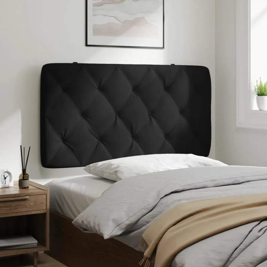 Coussin de tête de lit noir 100 cm velours - 4