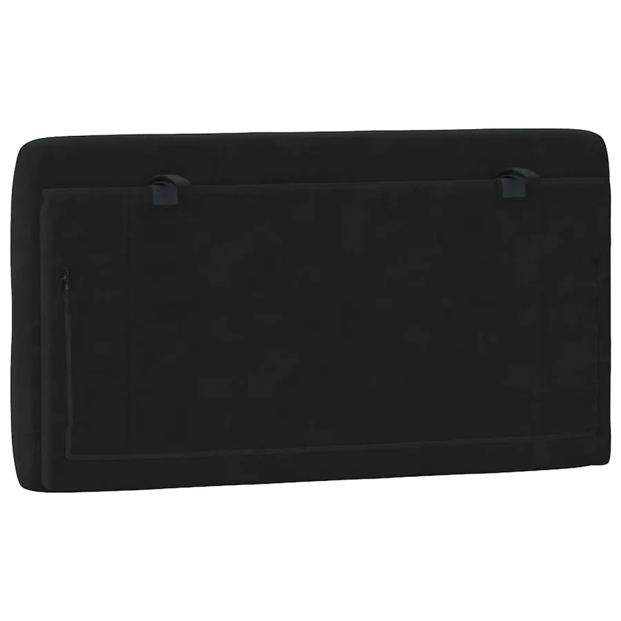 Coussin de tête de lit noir 100 cm velours - 7