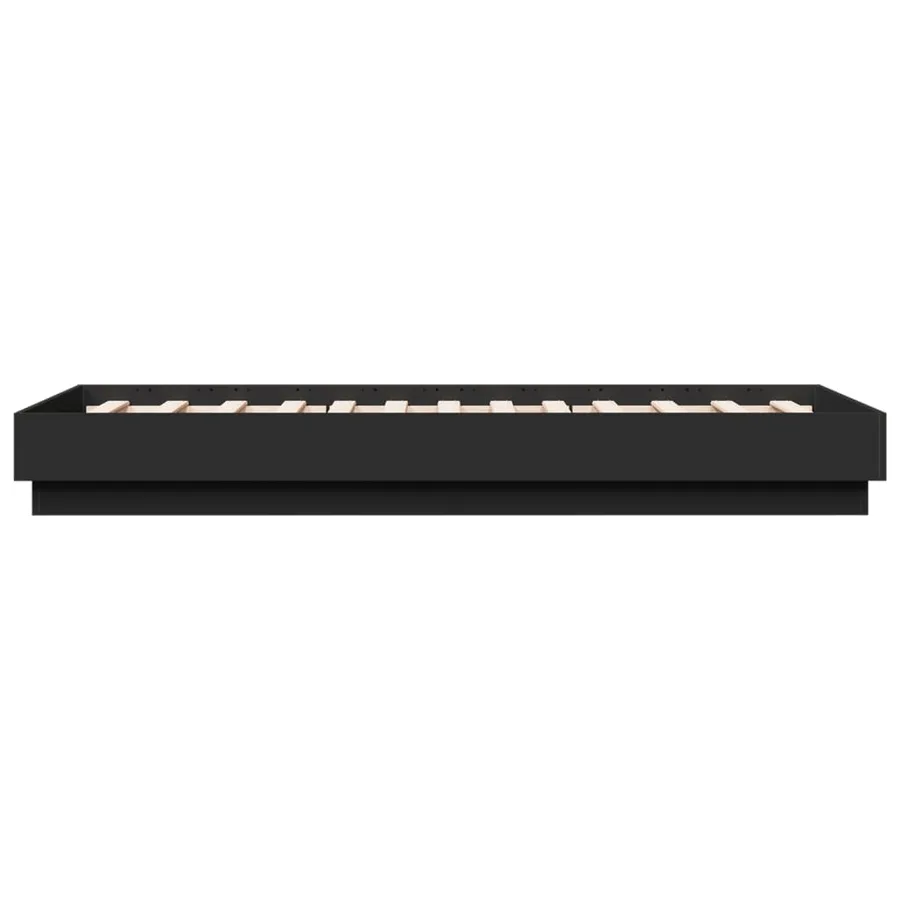 Cadre de lit sans matelas noir 75x190 cm bois ingénierie - 5