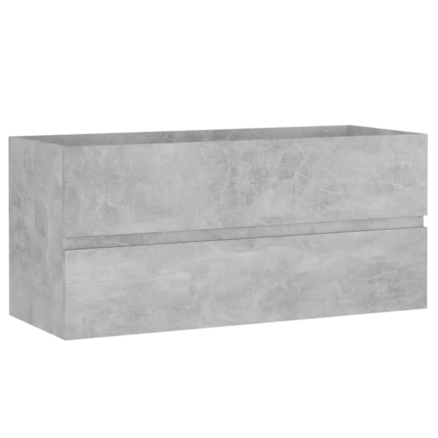 Armoire d'évier Gris béton 100x38,5x45 cm Bois d'ingénierie - 2