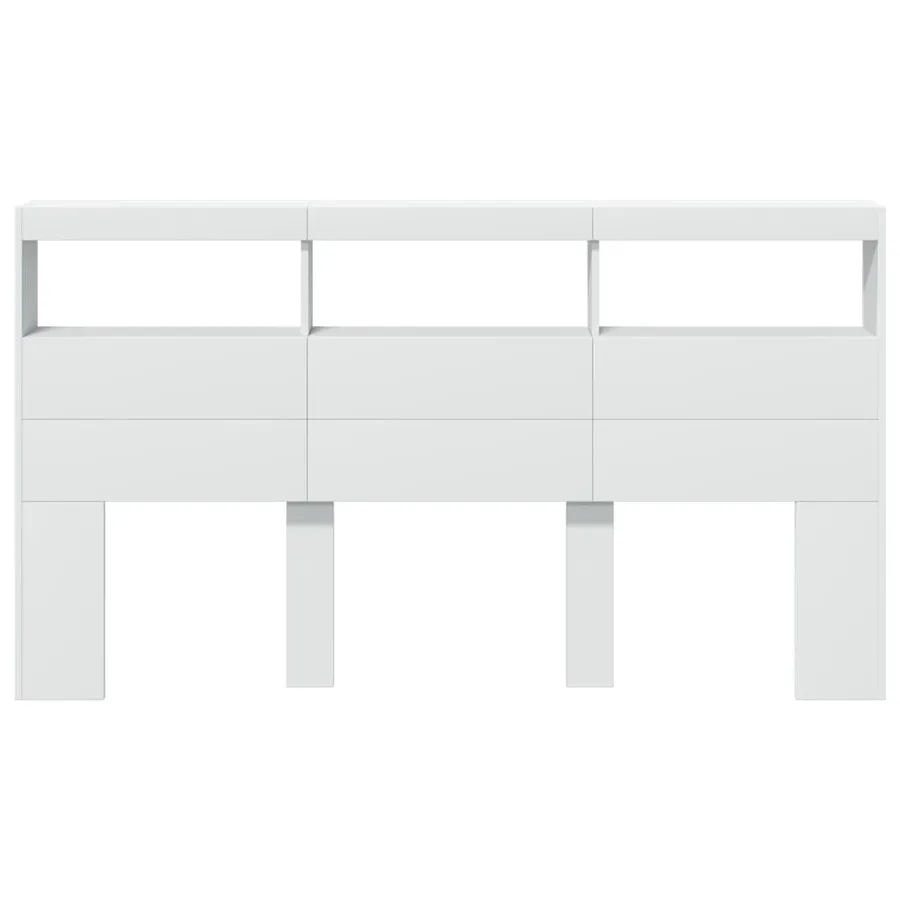 Armoire tête de lit avec LED blanc 180x17x102 cm - 6