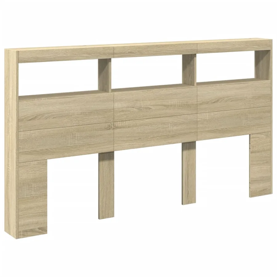 Armoire tête de lit avec LED chêne sonoma 180x17x102 cm - 3