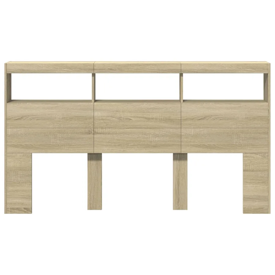 Armoire tête de lit avec LED chêne sonoma 180x17x102 cm - 6