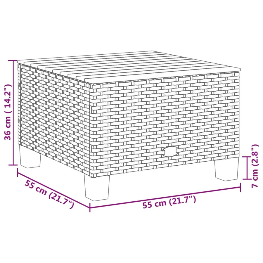 Salon de jardin 6 pcs avec coussins gris résine tressée - 12