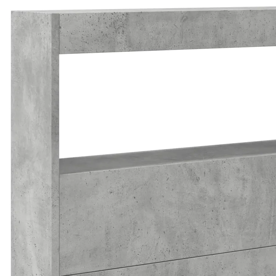 Armoire tête de lit avec LED gris béton 220x17x102 cm - 9