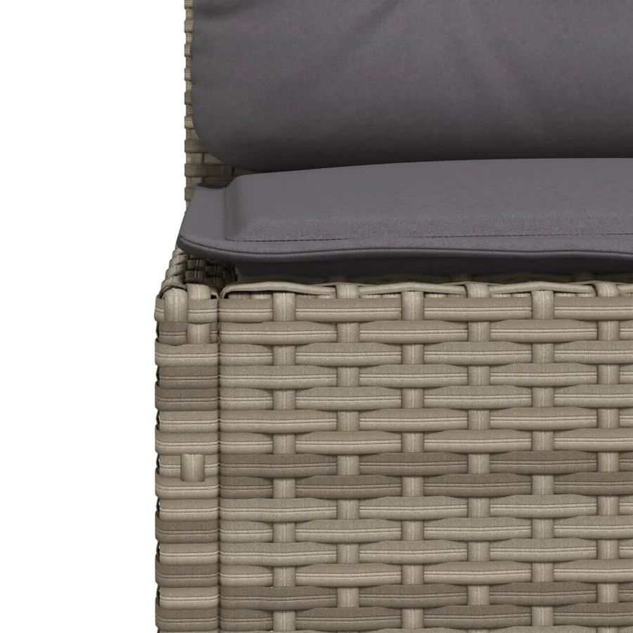 Salon de jardin avec coussins 7 pcs gris résine tressée - 7