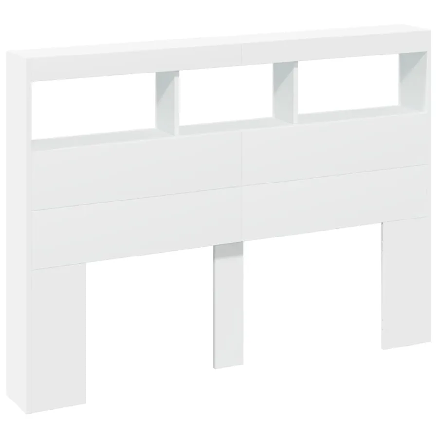 Armoire tête de lit avec LED blanc 140x17x102 cm - 3