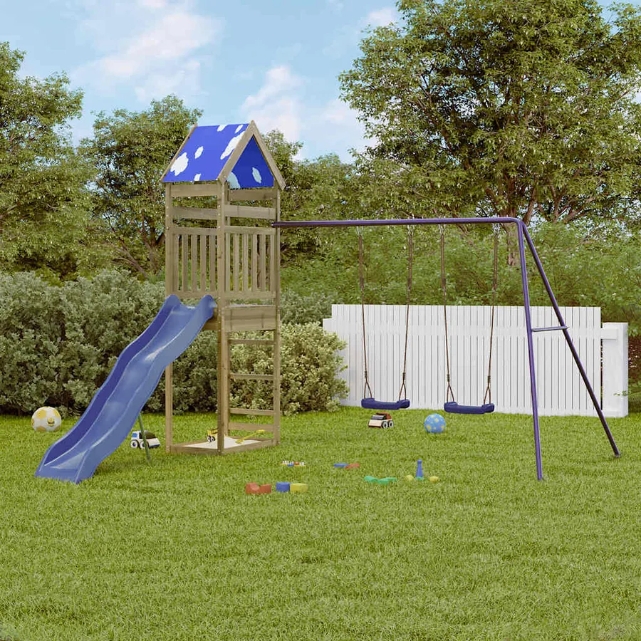 Aire de jeux d'extérieur bois de pin imprégné