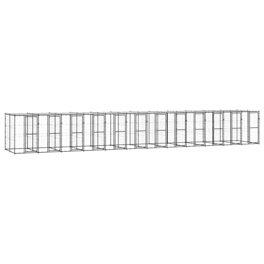 Chenil extérieur Acier avec toit 29,04 m²
