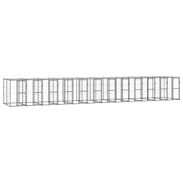 Chenil extérieur Acier avec toit 29,04 m²