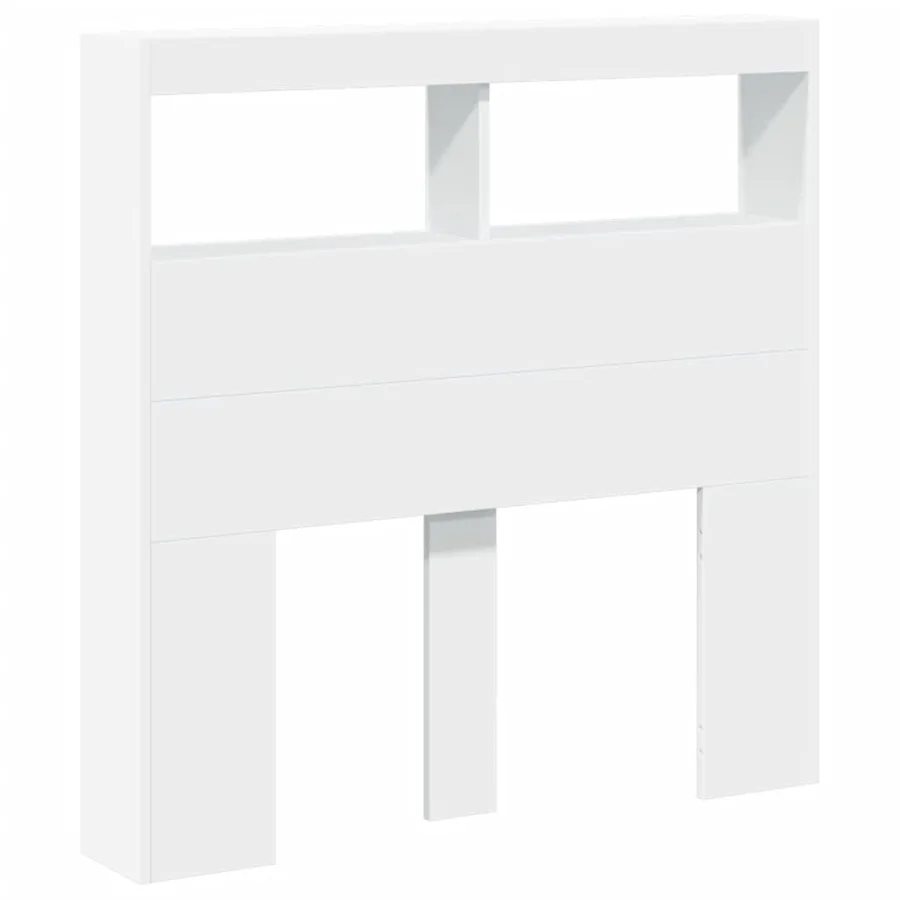 Armoire tête de lit avec LED blanc 100x17x102 cm - 3