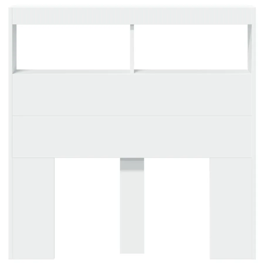 Armoire tête de lit avec LED blanc 100x17x102 cm - 6