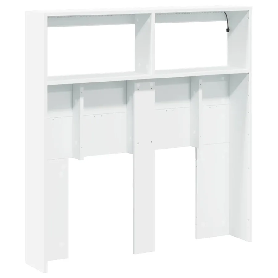 Armoire tête de lit avec LED blanc 100x17x102 cm - 8
