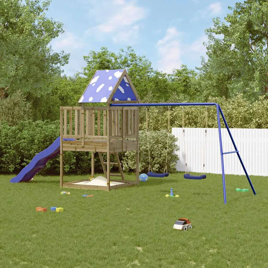 Aire de jeux d'extérieur bois de pin imprégné