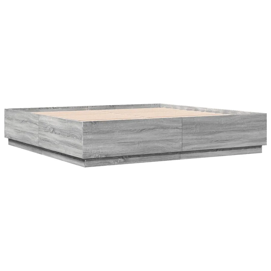 Cadre de lit sans matelas sonoma gris 180x200 cm - 3