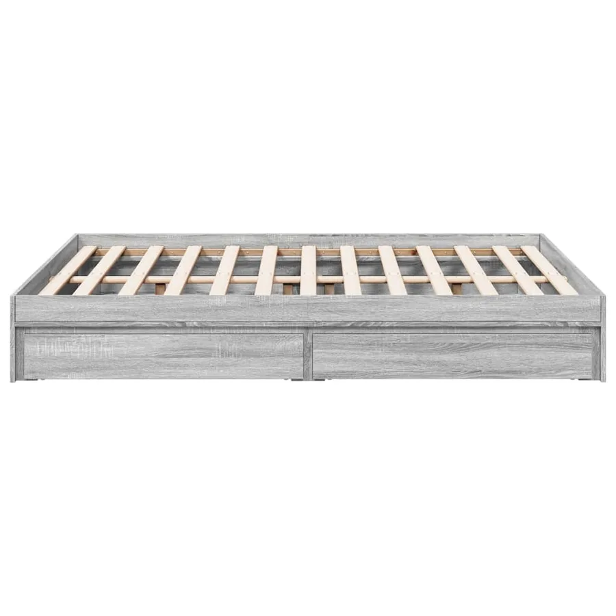 Cadre de lit avec tiroirs sans matelas sonoma gris 140x200 cm - 5