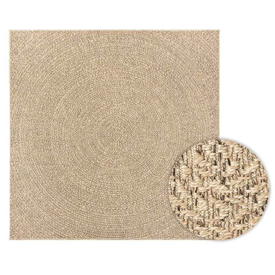 Tapis ZIZUR 240x240 cm aspect de jute intérieur et extérieur - 2