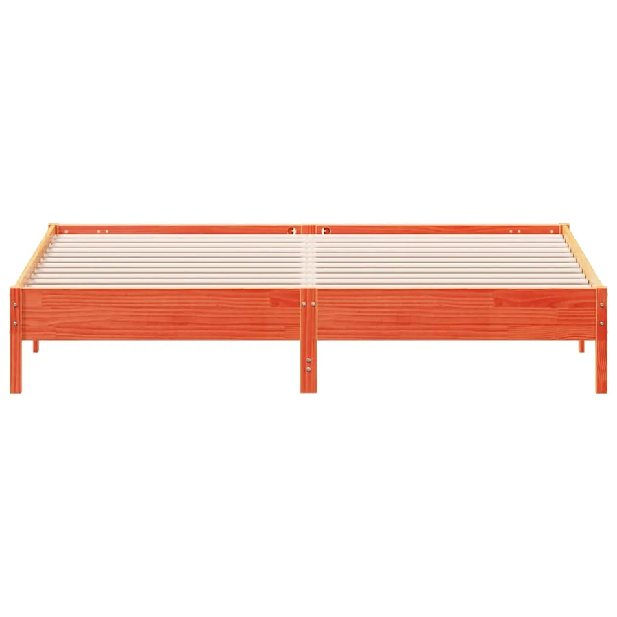 Cadre de lit sans matelas cire marron 180x200cm bois pin massif - 4