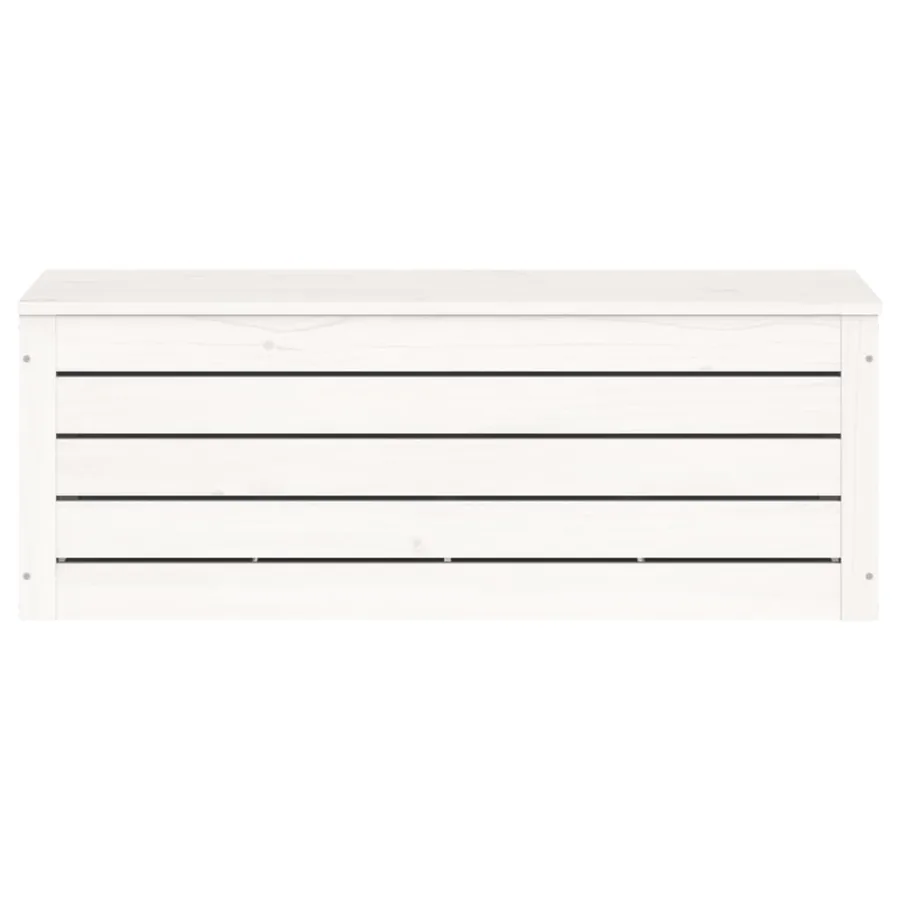 Boîte de rangement Blanc 89x36,5x33 cm Bois massif de pin - 5