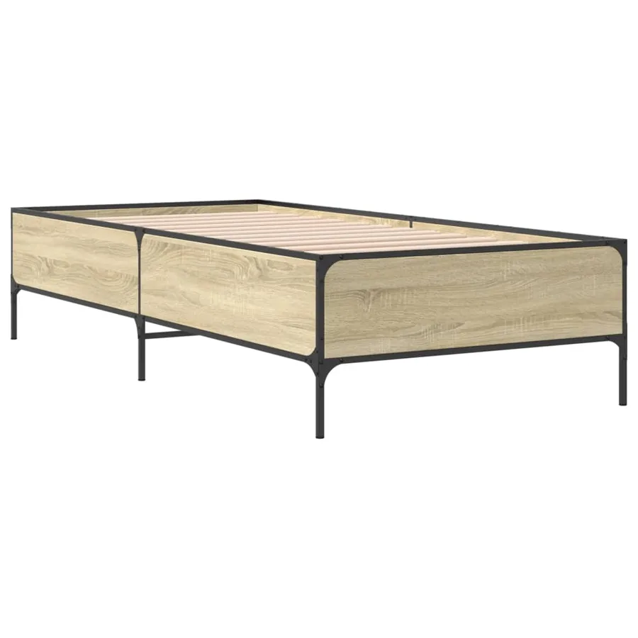 Cadre de lit sans matelas chêne sonoma 75x190 cm - 3