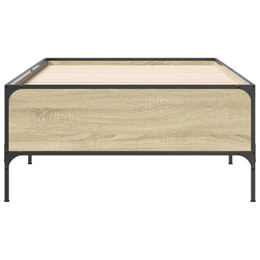 Cadre de lit sans matelas chêne sonoma 75x190 cm - 4