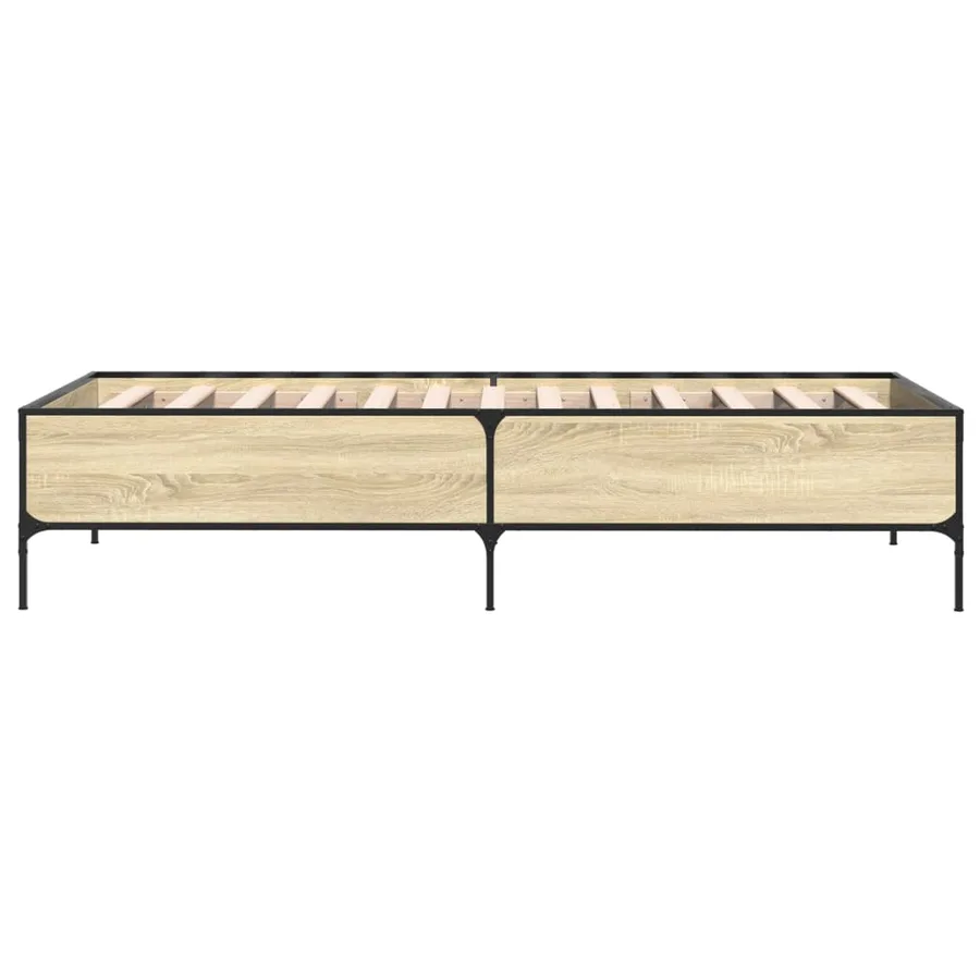 Cadre de lit sans matelas chêne sonoma 75x190 cm - 5