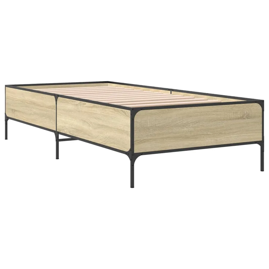 Cadre de lit sans matelas chêne sonoma 75x190 cm - 6