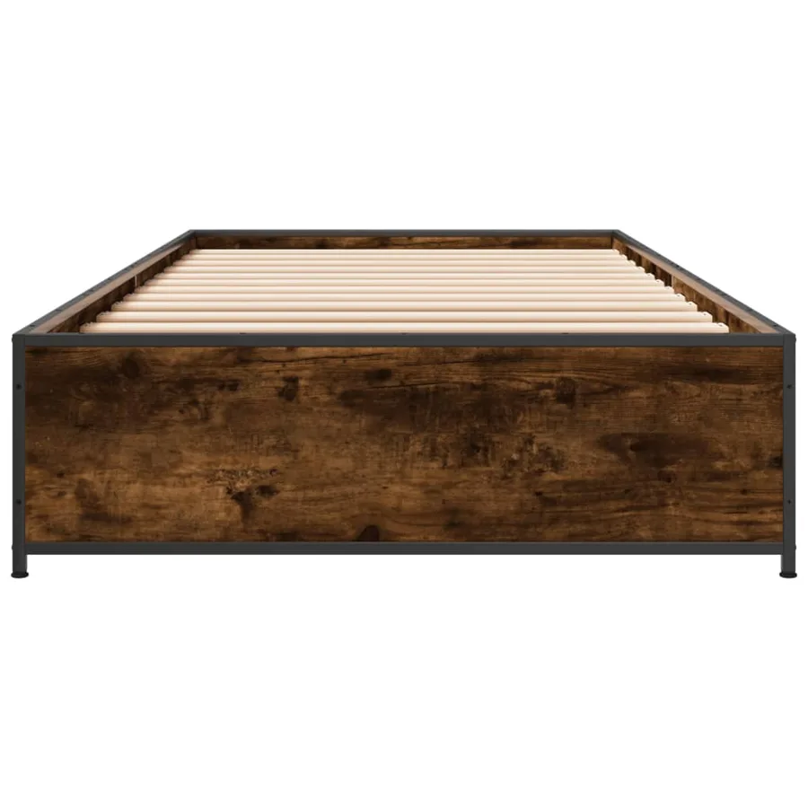 Cadre de lit sans matelas chêne fumé 75x190 cm - 4