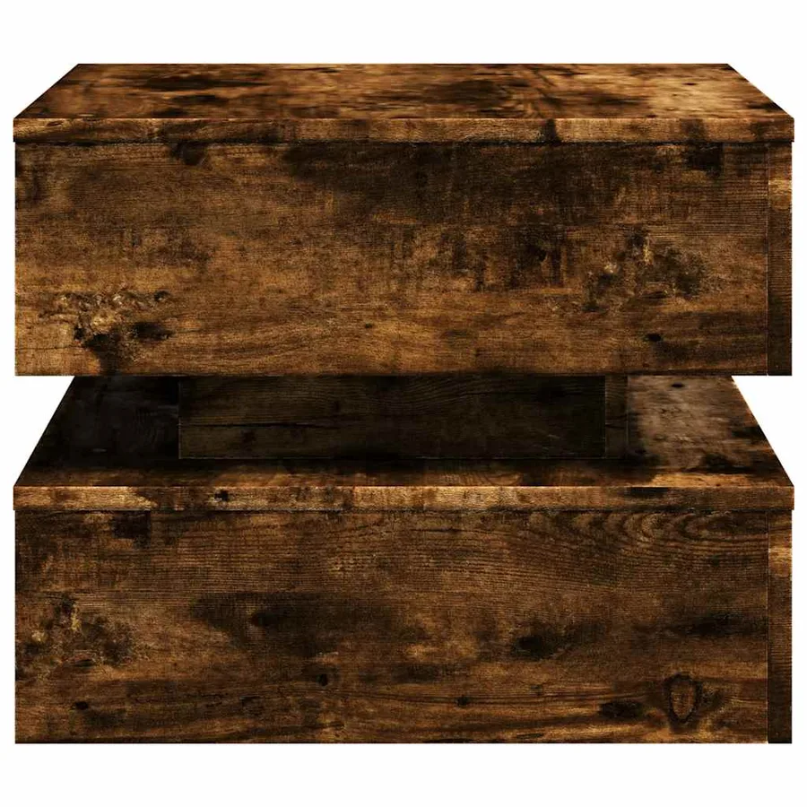 Table basse avec lumières LED chêne fumé 50x50x40 cm - 8