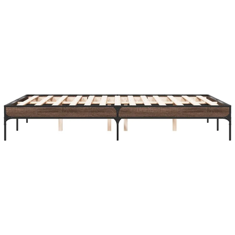 Cadre de lit sans matelas chêne marron 135x190 cm - 5