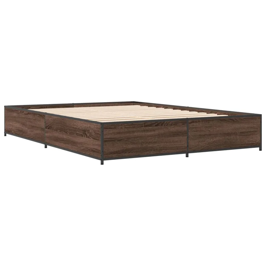 Cadre de lit sans matelas chêne marron 120x190 cm - 3