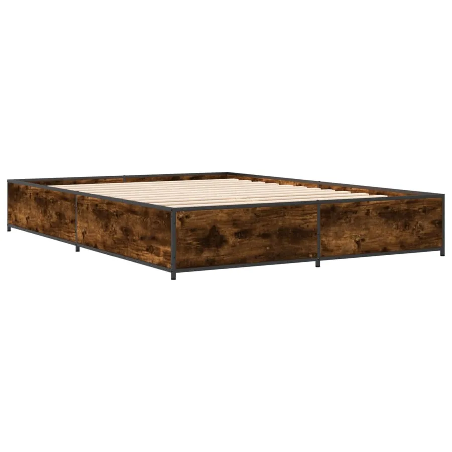 Cadre de lit sans matelas chêne fumé 120x190 cm - 3