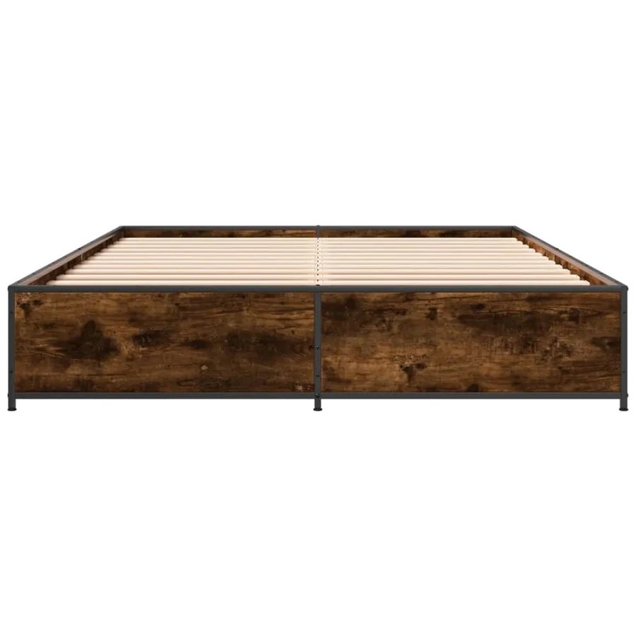 Cadre de lit sans matelas chêne fumé 120x190 cm - 4