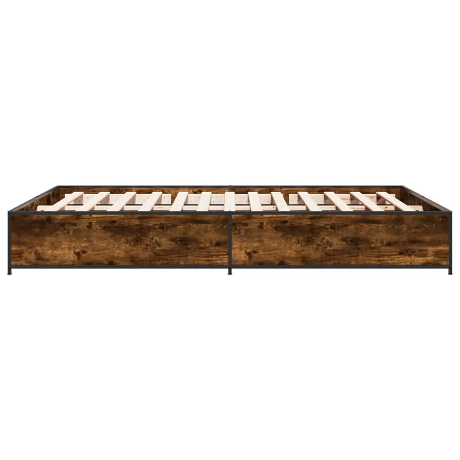 Cadre de lit sans matelas chêne fumé 120x190 cm - 5