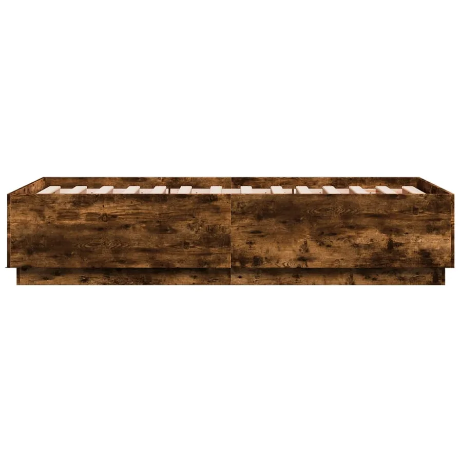 Cadre de lit sans matelas chêne fumé 75x190 cm - 5