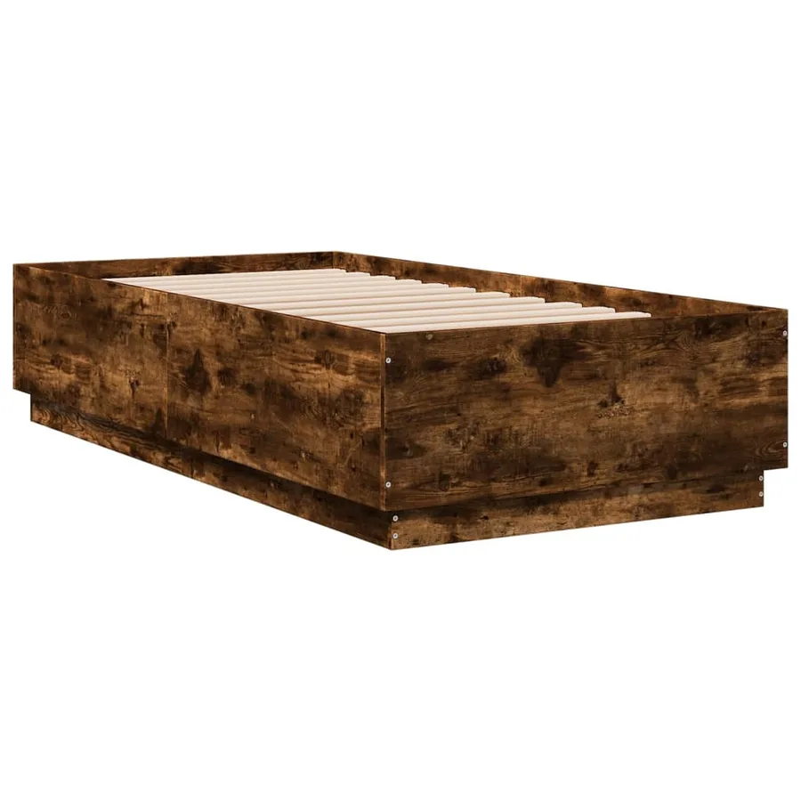 Cadre de lit sans matelas chêne fumé 75x190 cm - 6