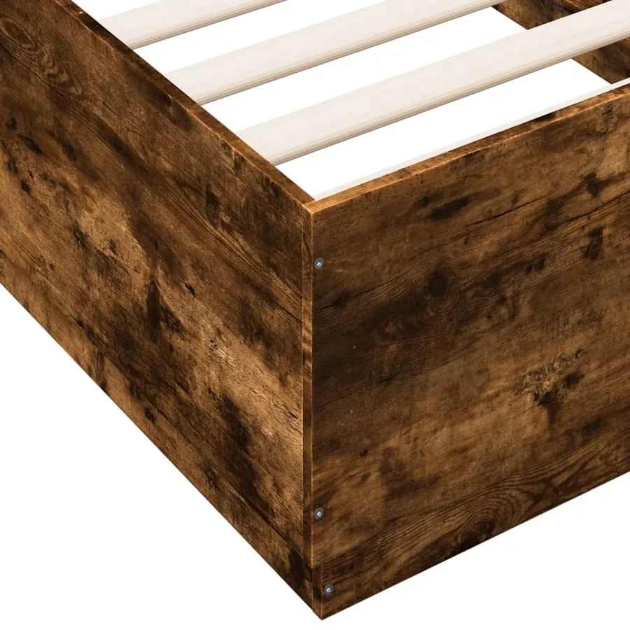 Cadre de lit sans matelas chêne fumé 75x190 cm - 7