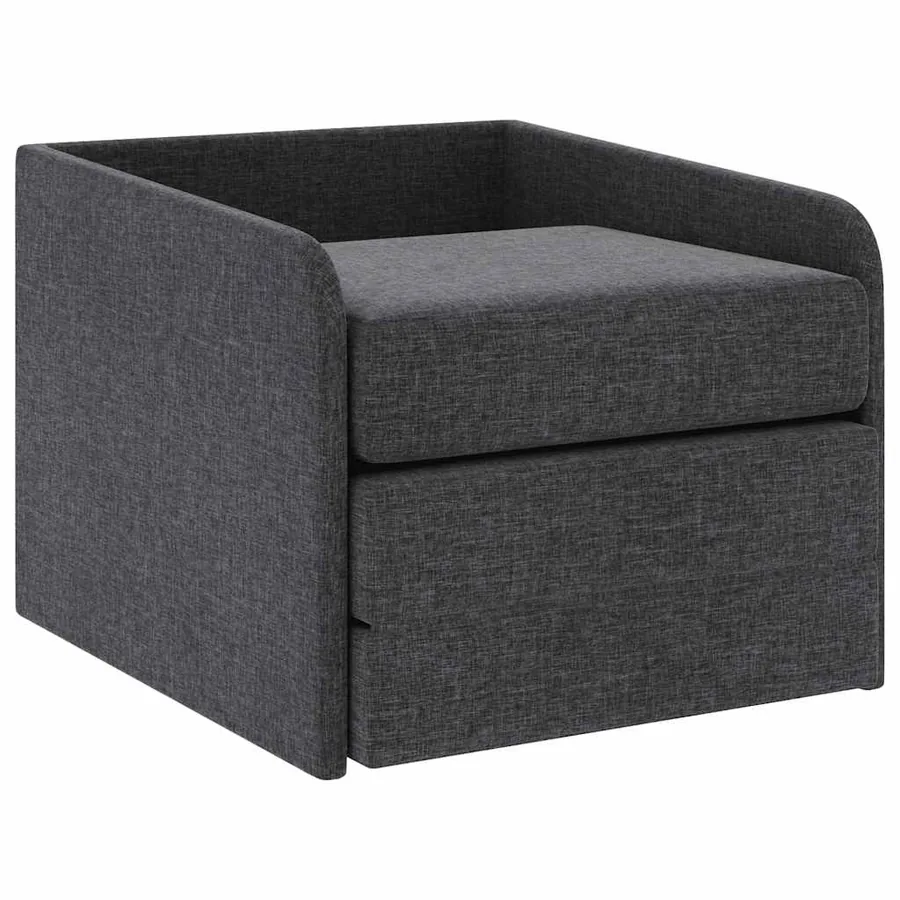 Fauteuil convertible gris foncé tissu - 3