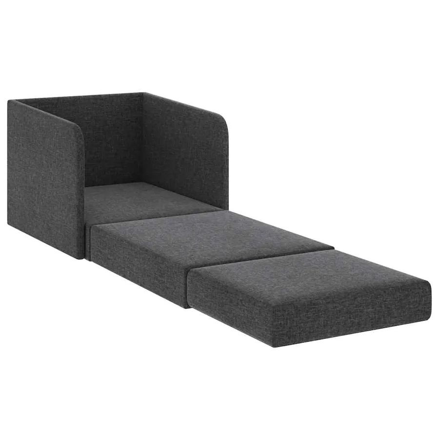 Fauteuil convertible gris foncé tissu - 4