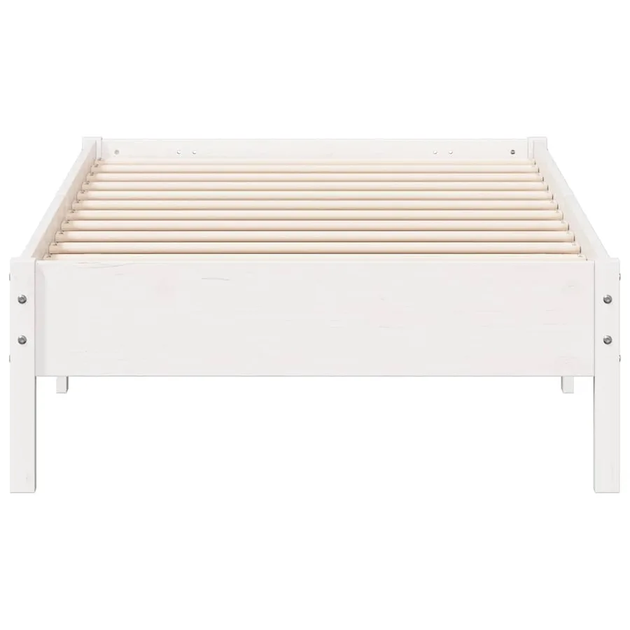 Cadre de lit sans matelas blanc 90x200 cm bois de pin massif - 4