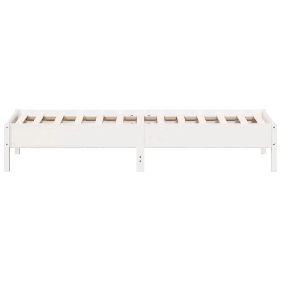 Cadre de lit sans matelas blanc 90x200 cm bois de pin massif - 5
