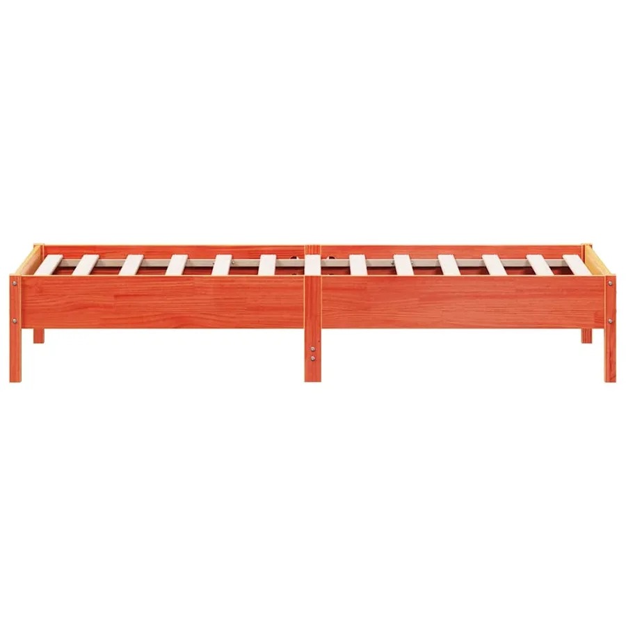 Cadre de lit sans matelas cire marron 90x200 cm bois pin massif - 5