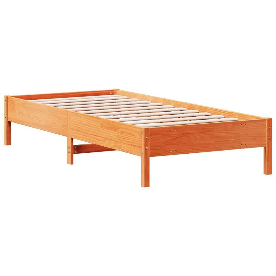 Cadre de lit sans matelas cire marron 90x200 cm bois pin massif - 6