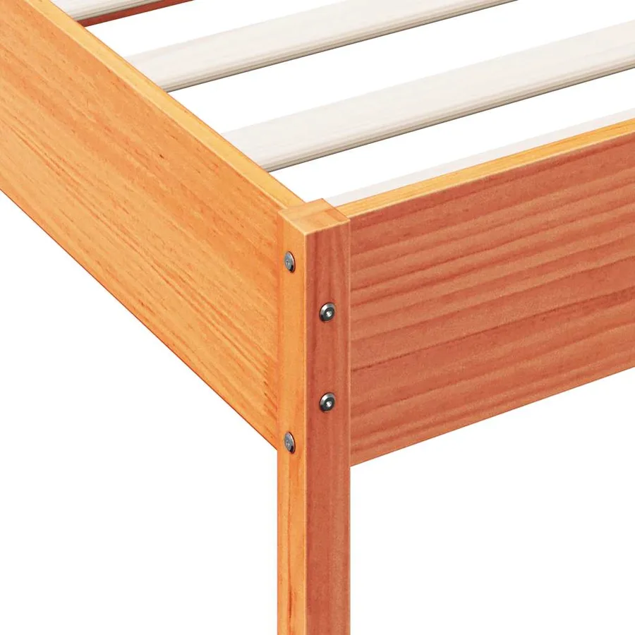 Cadre de lit sans matelas cire marron 90x200 cm bois pin massif - 7