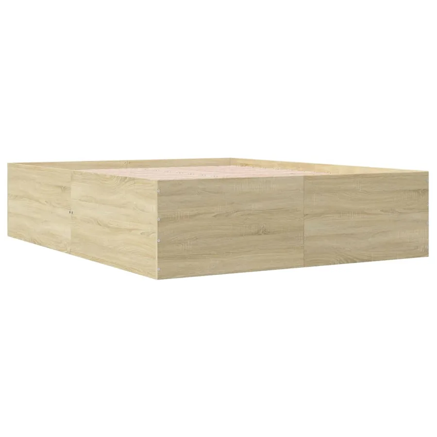 Cadre de lit sans matelas chêne sonoma 160x200 cm - 3