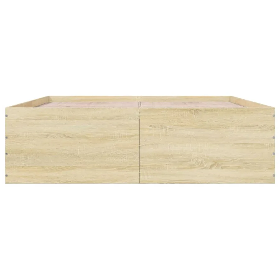 Cadre de lit sans matelas chêne sonoma 160x200 cm - 4