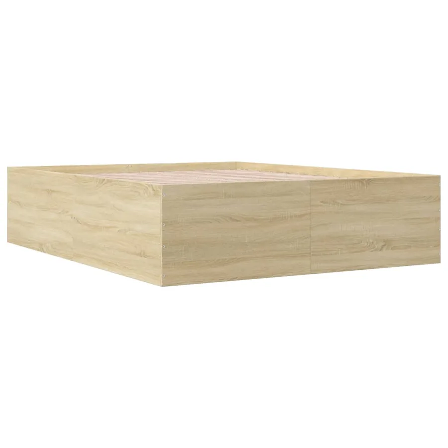 Cadre de lit sans matelas chêne sonoma 160x200 cm - 6