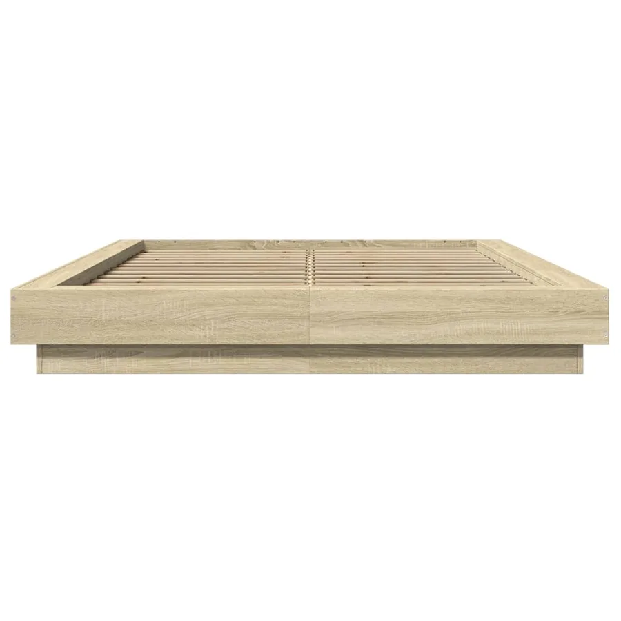Cadre de lit sans matelas chêne sonoma 135x190 cm - 4