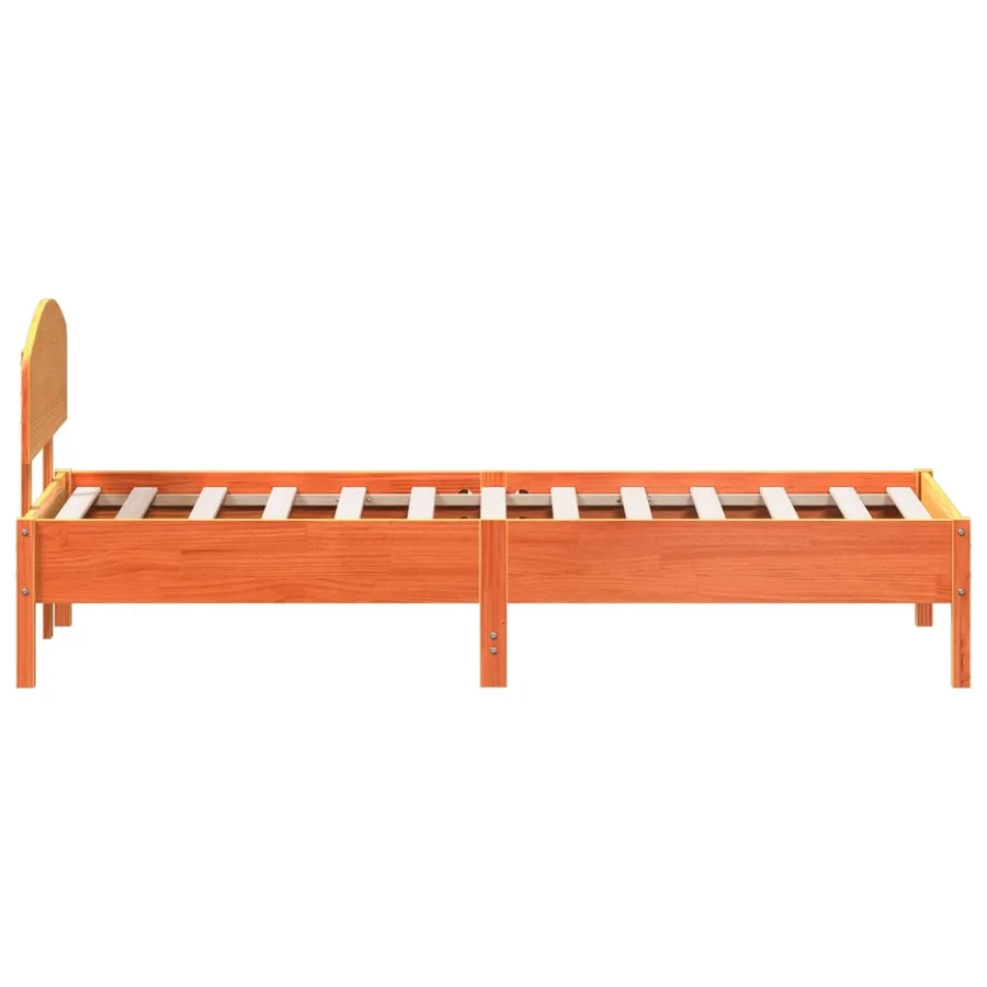 Cadre de lit sans matelas cire marron 100x200cm bois pin massif - 5