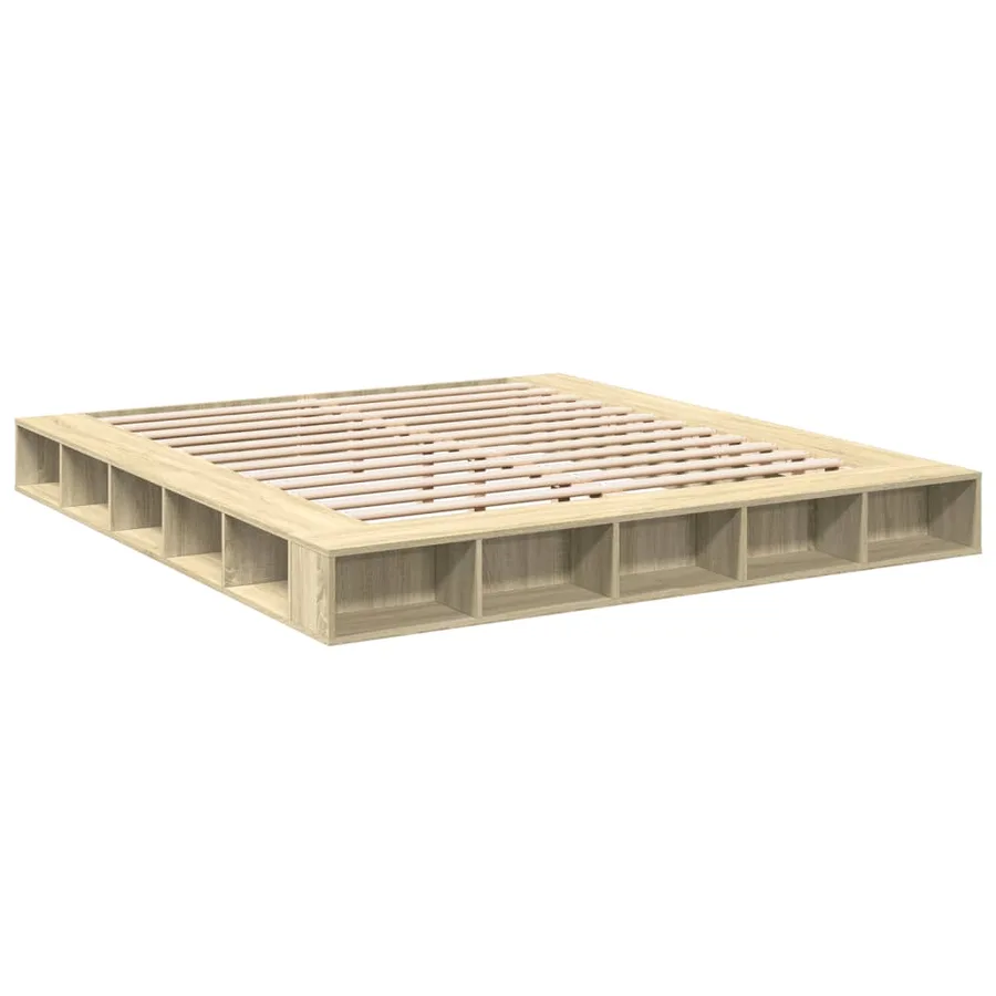 Cadre de lit sans matelas chêne sonoma 200x200 cm - 3
